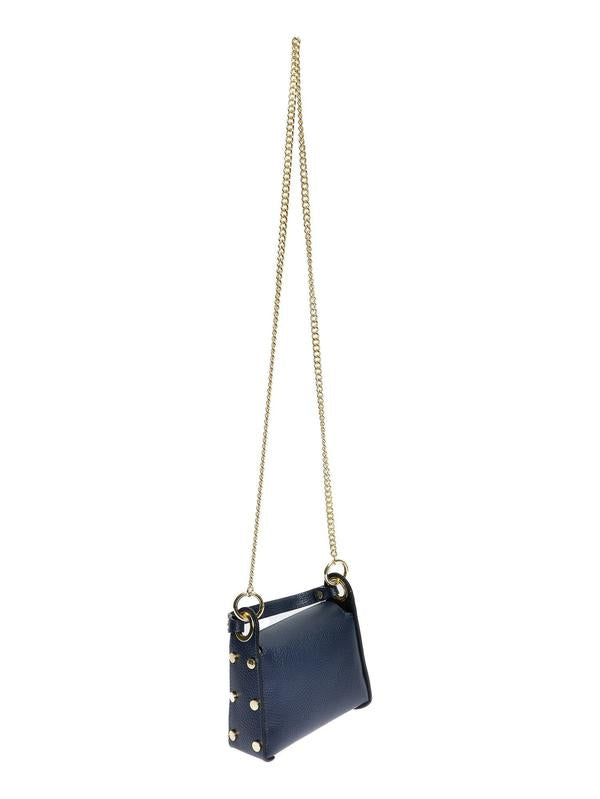 De blauwe tas van achteren