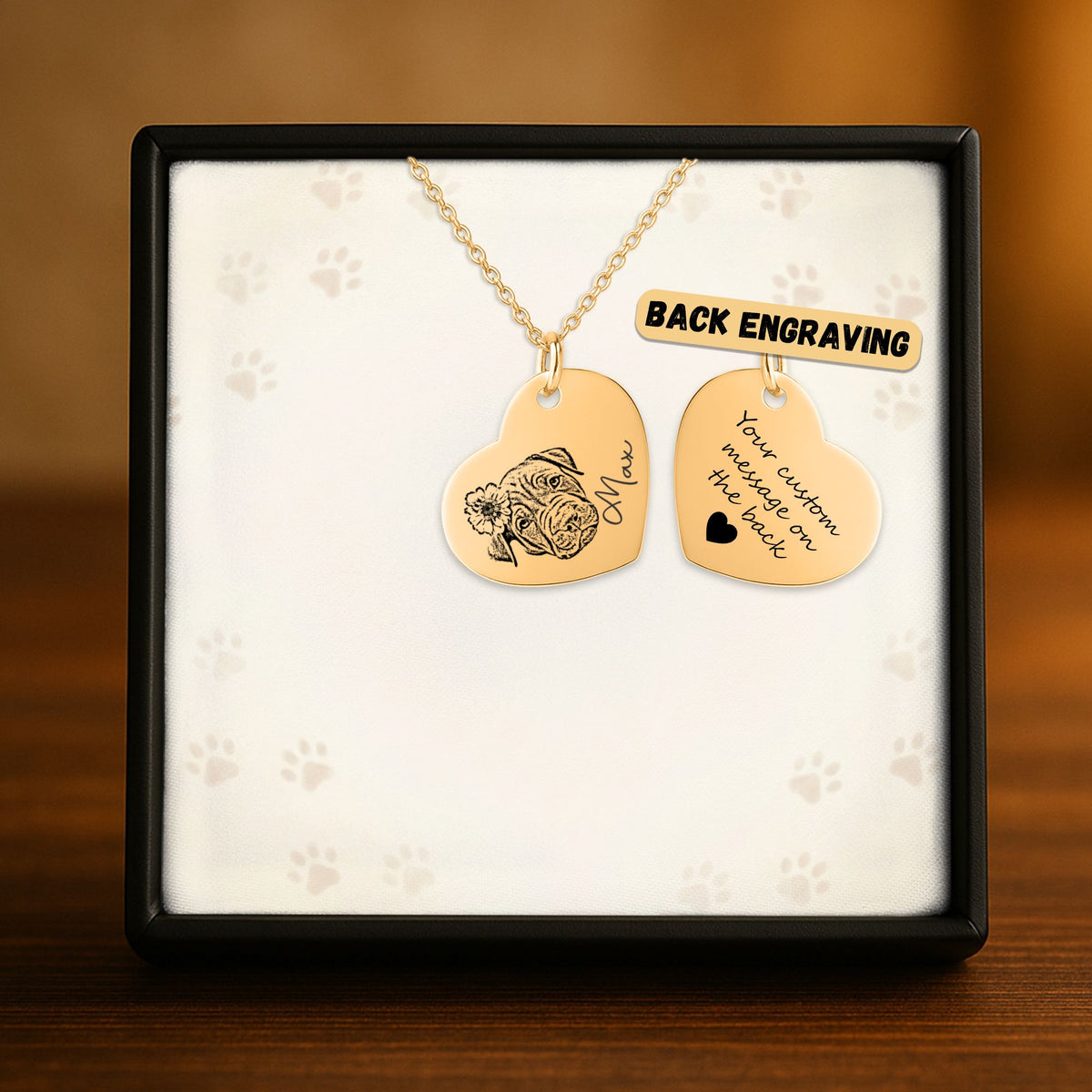 Hartketting met lijnportret van je foto