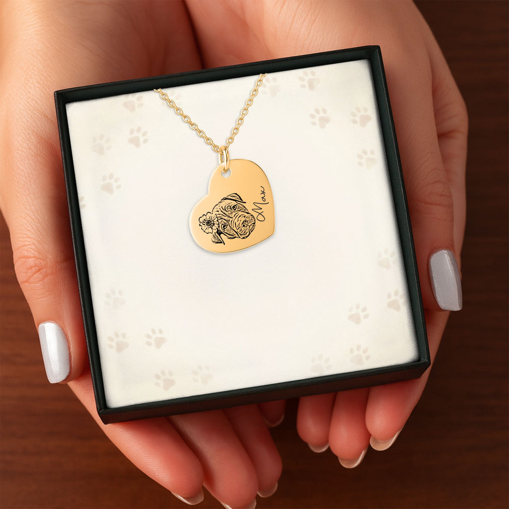 Hartketting met lijnportret van je foto