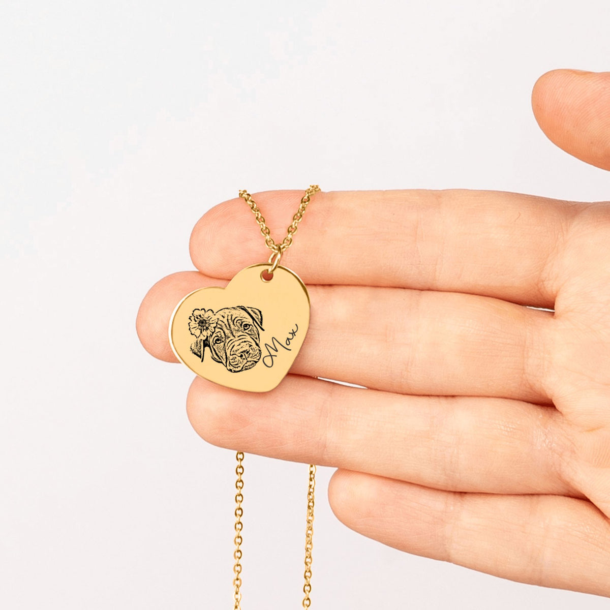 Hartketting met lijnportret van je foto