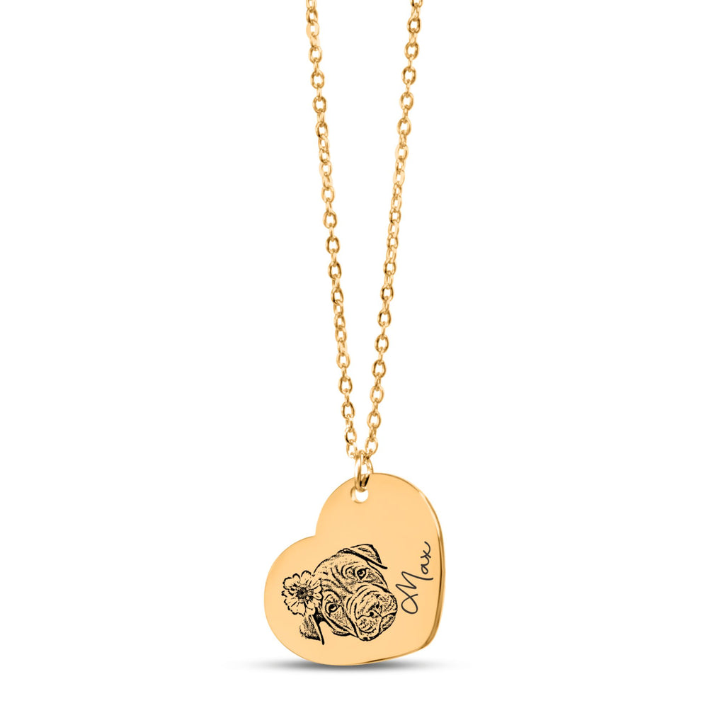 Hartketting met lijnportret van je foto