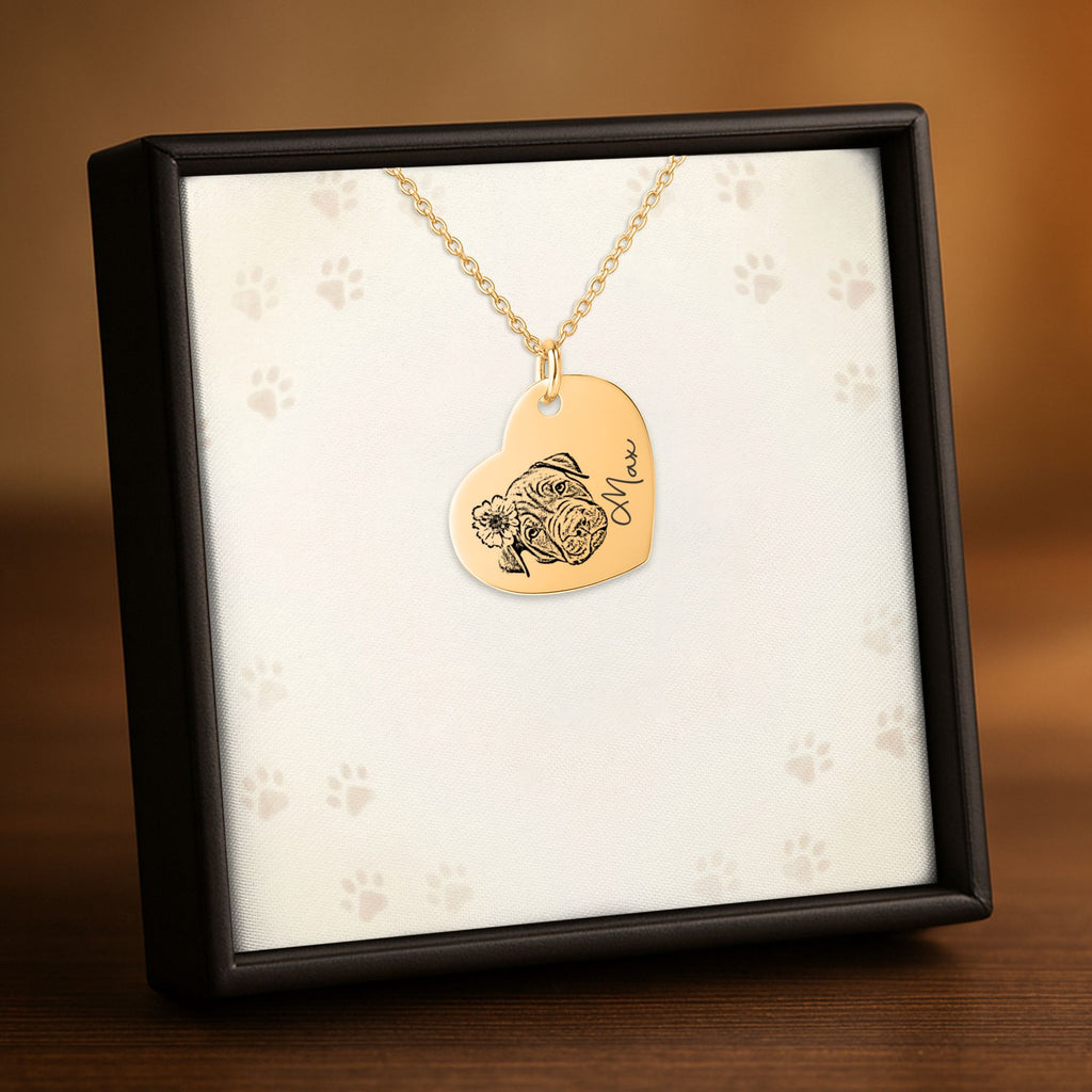 Hartketting met lijnportret van je foto